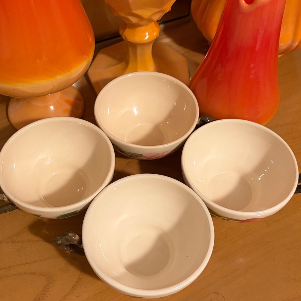Set of 4 Vintage Franciscan Desert Rose Tea Cups - Picture 6 of 7